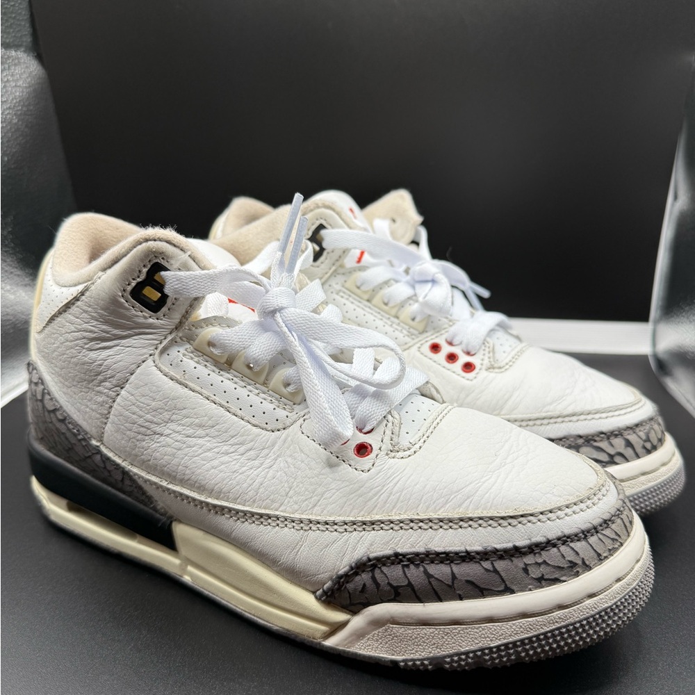 Size 4.5 - Jordan 3 Retro Mid White Cement Reimagined